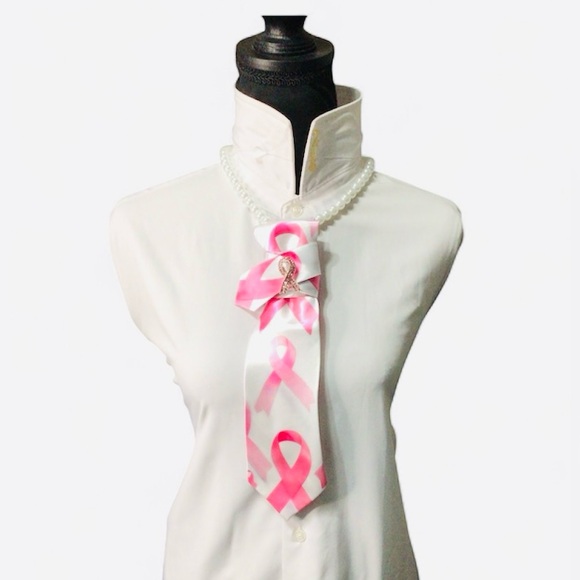 Breast Cancer Awareness Necktie Necklace - Picture 1 of 3